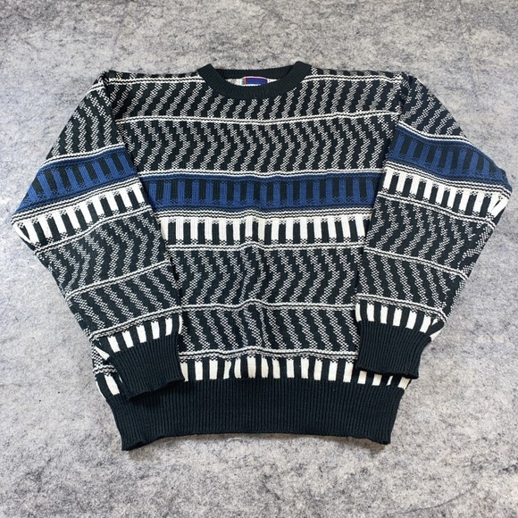 Other - Vtg Sweater Graphix Sweater Men's XL Stripe Colorful‎ Crewneck Grandpacore USA